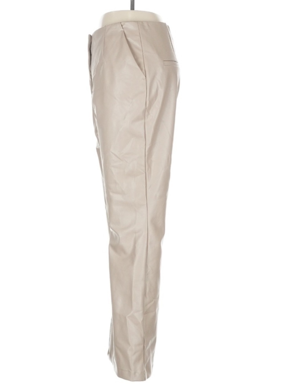 Abercrombie Curve Love Faux Leather Slim Flare Pants Taupe Beige High Rise 28S - Picture 5 of 8